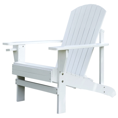 Outsunny® Gartenstuhl Gartenliege Gartenmöbel Gartensessel Balkonstuhl Massivholz Weiß