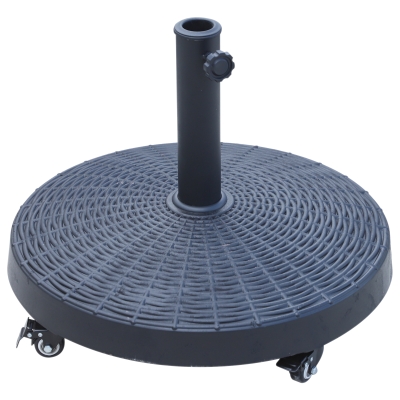 Outsunny® Sonnenschirmständer Schirmständer Schirmhalter Schirmfuß 25 kg Rattanoptik Ständer Schirm Ø38/Ø48 mm Ø52 x 41 cm