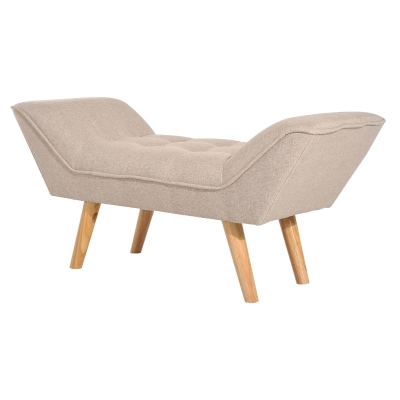 HOMCOM® Polsterbank Retro Sitzbank Leinen Holzfüße Beige