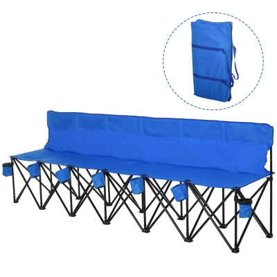 Outsunny® Campingbank Faltbank 6-Sitzer mit Tragetasche blau
