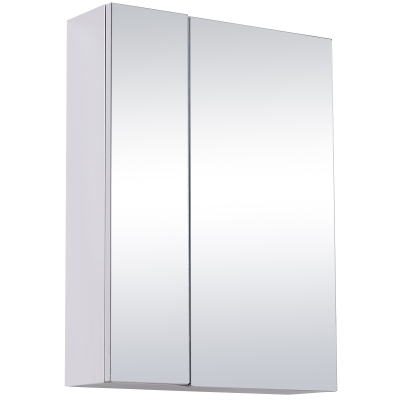 HOMCOM Wall mounted Bathroom Mirror Storage Cabinet Double Doors Stainless Steel, 59x43x16 cm