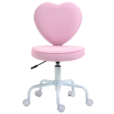 HOMCOM Bürostuhl Herzdesign Rosa 40 cm x 50 cm x 89 cm