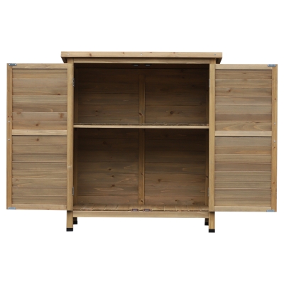 Armoire de jardin sur pied portes persiennes bois sapin autoclave vert