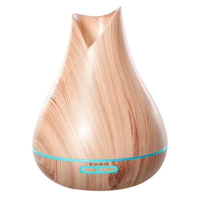HOMCOM Aroma Diffuser Luftbefeuchter für ätherische Öle 7 Farben LED wasserlose automatische Abschaltung 300 ml Natur Ø16,5 x 22H cm