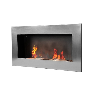HOMCOM Edelstahl Gelkamin Ethanolkamin Bioethanol Kaminofen Wandkamin Silber 110x54 x14 cm