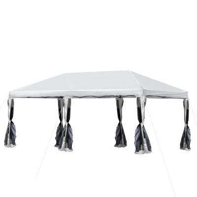 Outsunny® Falt Pavillon Pop-Up-Pavillion Gartenpavillon mit Tasche Stahl+Oxford Cremeweiß