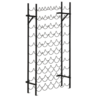 HOMCOM Weinregal Weinständer Flaschenregal 60 Flaschen Wandbefestigung Metall Schwarz