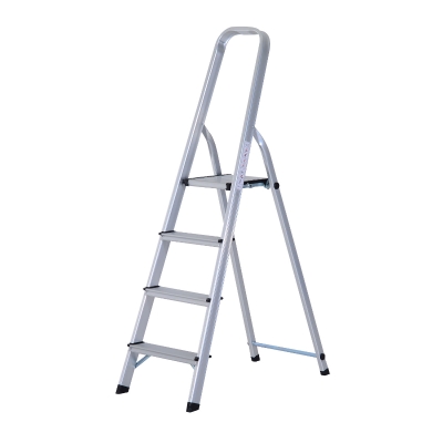 HOMCOM Stehleiter Aluleiter Klapptritt Trittleiter Haushaltsleiter Leiter Stufenleiter 4 – 5 Stufen (4 Stufen)