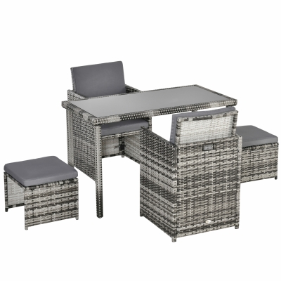 Outsunny Polyrattan Sitzgruppe 11tlg. Set 120 cm x 60 cm x 72 cm