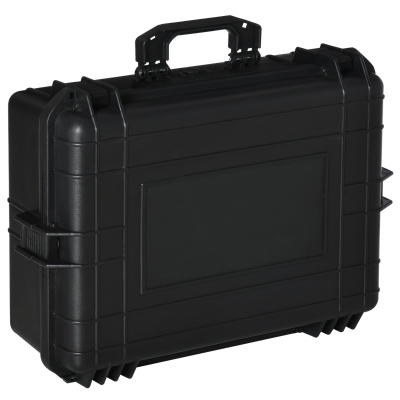Valise trolley maquillage mallette cosmétique vanity poignée télescopique réglable 34L x 25l x 62H cm alu. Noir