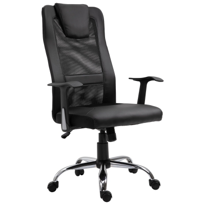Vinsetto Bürostuhl Drehstuhl höhenverstellbar Chefsessel Schreibtischstuhl ergonomisch PU schwarz 66 x 73 x 108-118 cm