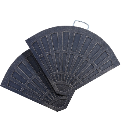 Outsunny 2-tlg. Set Gewichte für Sonnenschirmständer Platten-Schirmständer Sonnenschirmbasis halbrund mit Handgriff Kunstharz + Metall Bronze 66 x 47 x 4,2 cm 30 kg