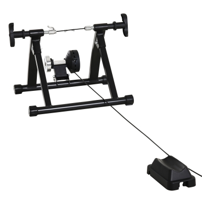 HOMCOM Rollentrainer Fahrradtrainer Fahrrad Heimtrainer Magnetbremse klappbar verstellbar 26"-28" oder 700C Stahl Schwarz 54,5 x 47,2 x 39,1 cm