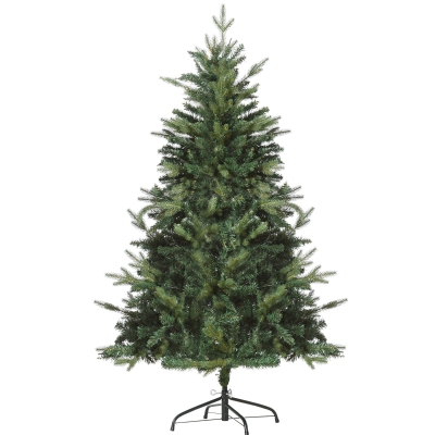 HOMCOM® Weihnachtsbaum 1,5 m Christbaum Kunsttanne 946 Zweige Metallfuß PVC Weiß