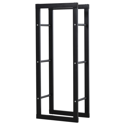 HOMCOM Kaminholzständer Kaminholzablage Feuerholzregal Kaminholzhalter 100kg Stahl Schwarz L40 x B25 x H100 cm