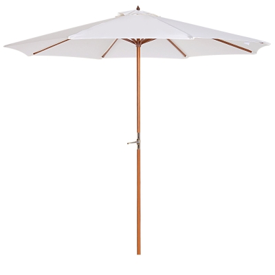 Outsunny® Sonnenschirm Holz Gartenschirm Marktschirm Φ2,7m Kurbel Pappel