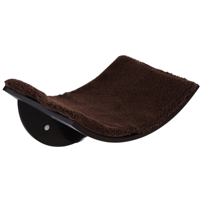 PawHut Katzenliege Katzen Wandliege Katzenbett Katzenregal Wandmontage Plüschauflage MDF Braun 41 x 28 x 21 cm