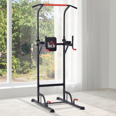 HOMCOM Pull Up Station Power Tower Station Bar Home Gym Workout