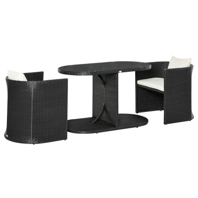 Outsunny Exklusives 7 tlg. Poly Rattan Bistro Set Balkonset Balkonmöbel Garnitur (Modell 2: 7 tlg./zusammenstellbar)