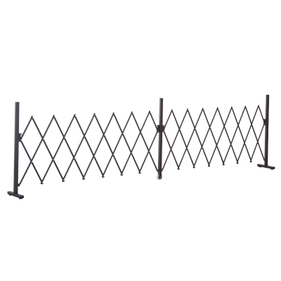 Outsunny Scherengitter Absperrgitter Scherensperre ausziehbar 52-405cm Garten Alu Braun H103,5cm