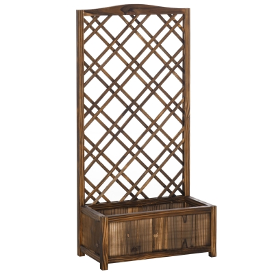 Outsunny® Pflanzkasten Blumenständer Rankgitter Rankkasten Rosenbogen Garten Holz Braun
