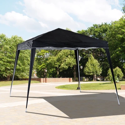 Outsunny Pop Up Gazebo Adjustable Black 3x3m Party Tent