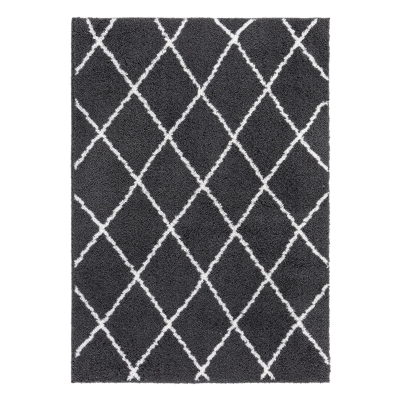 Homcom Teppich skandinavisches Muster Anthrazit-Weiß 290 x 200 x 3,5 cm