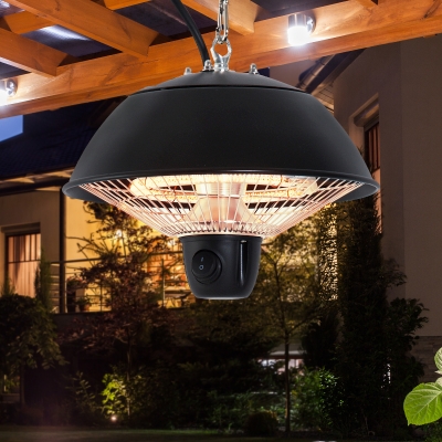 Outsunny® Deckenheizstrahler Heizstrahler 600W Schwarz Φ25,5 x H21,2cm
