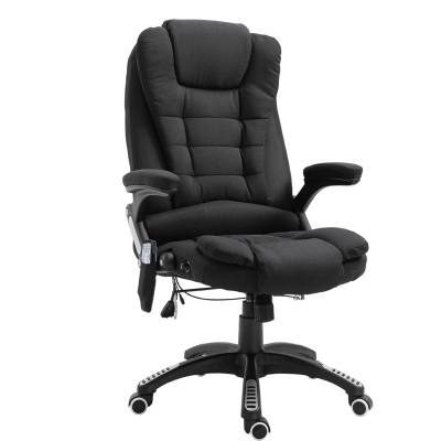 Vinsetto Massagesessel Chefsessel mit Massagefunktion höhenverstellbarer Drehstuhl ergonomischer Gamingstuhl Bürostuhl massage Schwarz 67 x 74 x 116–126 cm