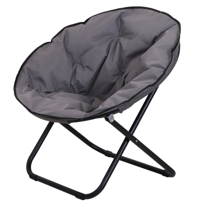 Outsunny Klappstuhl Klappsessel Campingstuhl Gartenstuhl Polstersessel Lounge Sessel faltbar Metall + Oxfordstoff Grau 80 x 80 x 75 cm