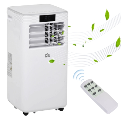 HOMCOM® Mobile Klimaanlage Klimagerät 4 Modi Fernbedienung 24h Timer ABS Weiß