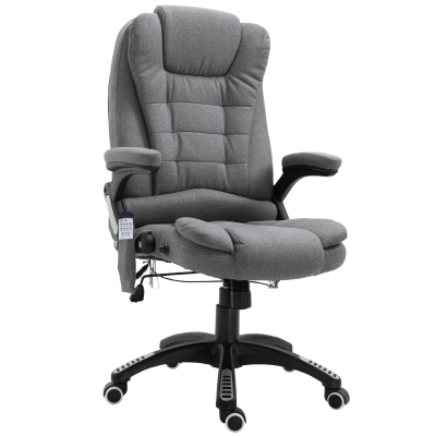 Vinsetto Massagesessel Chefsessel mit Massagefunktion höhenverstellbarer Drehstuhl ergonomischer Gamingstuhl Bürostuhl massage Grau 67 x 74 x 116–126 cm