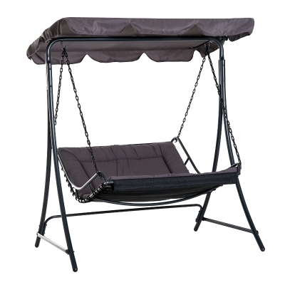 Outsunny® Hollywoodschaukel Schwingliege Doppelliege Grau
