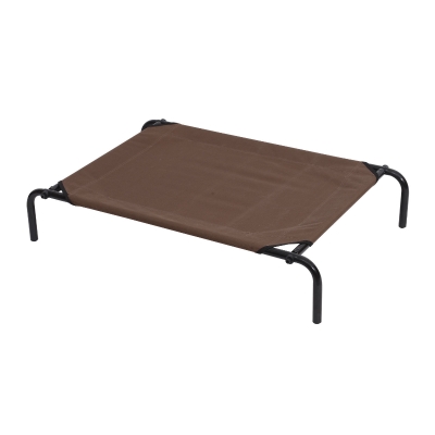 PawHut Hundebett Outdoor Hundeliege Katzenbett mit Mesh Haustierbett Schlafplatz Metall Oxford-Gewebe Kaffee 130 x 80 x 20 cm