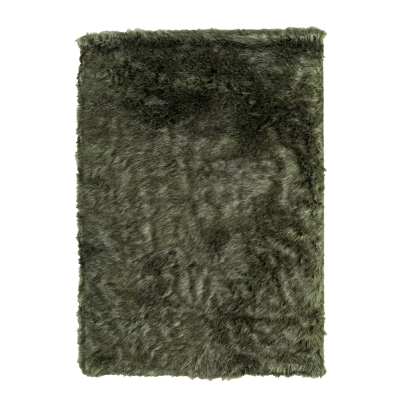 Homcom Teppich Langflor Dunkelgrün 230 x 160 x 7,2 cm