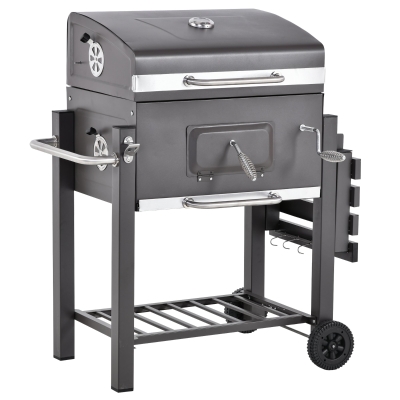 Outsunny® Holzkohlegrill Grillwagen BBQ Holzkohle Kohlegrill