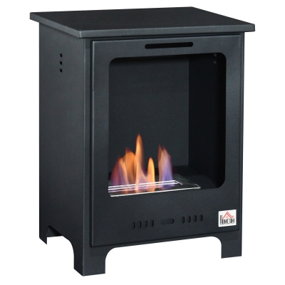 HOMCOM Ethanol-Kamin Bio-Ethanol-Brenner 1,5 L 3 Stdn. Brenndauer kein Rauch Metall 40 x 30 x 50 cm
