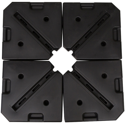 Outsunny® Sonnenschirmfuß Schirmgewicht 4-tlg. Schirmständer 80 kg Wasser oder 120 kg Sand HDPE Schwarz