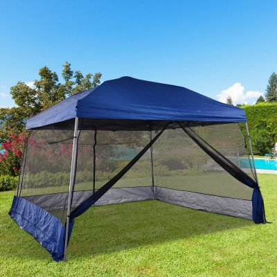 Outsunny 3.6m x 3.6m Pop Up Steel Frame Garden Gazebo Blue