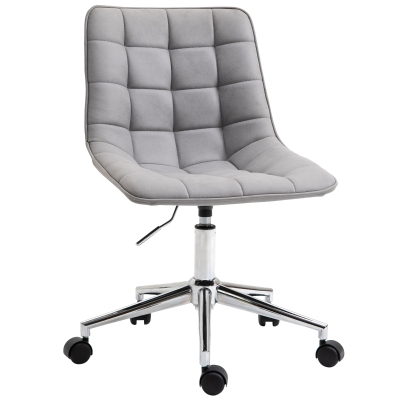 Vinsetto höhenverstellbarer Bürostuhl Schreibtischstuhl 360° drehbar Mikrofaser Schaumstoff Hellgrau 60x 60x90 cm