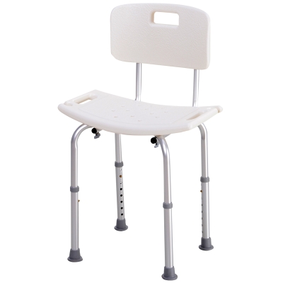 HOMCOM Duschstuhl Badehocker Badestuhl Duschhocker Duschsitz Badhilfe höhenverstellbar (Duschstuhl mit Rückenlehne)