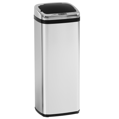 HOMCOM Edelstahl Automatik Sensor Mülleimer Abfalleimer IR Sensor mit/ohne Inneneimer rund viereckig (50L/viereckig)