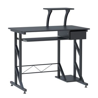 HOMCOM Computertisch Schreibtisch mit Regalen und Schubladen 90 cm x 50 cm x 95 cm