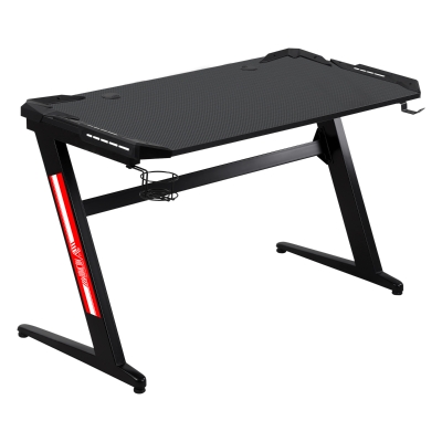 HOMCOM Schreibtisch Gamingtisch mit Kopfhörerhaken Schwarz
