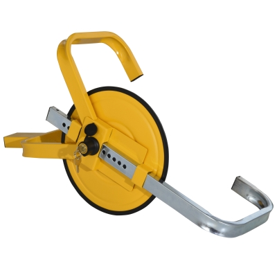 HOMCOM® Radkralle Parkkralle für Ø47-67cm Räder mit 2 Schlüsseln Schutzscheibe Gelb
