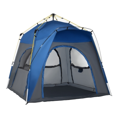 Outsunny Tente de camping pop-up 4 personnes fibre verre polyester