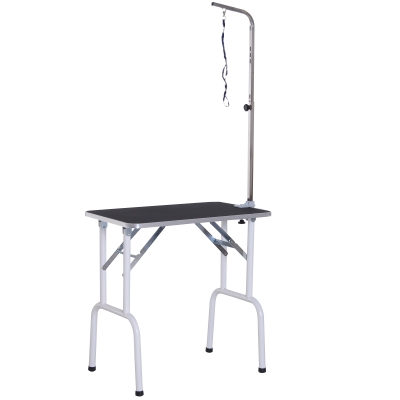 PawHut Trimmtisch klappbar Tierpflegetisch Schertisch Pflegetisch für Hunde Katzen Metall Schwarz 81 x 48 x 80 cm