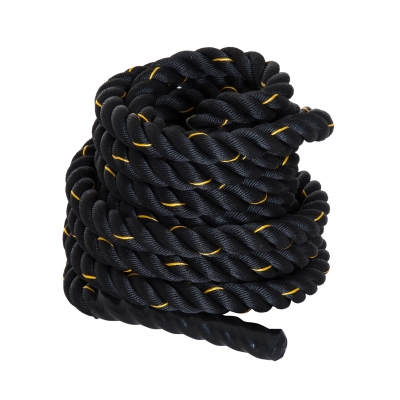 HOMCOM Trainingsseil Schwarz Gelb Ø38 mm x 9 m