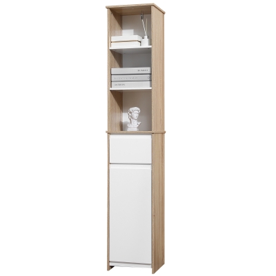 HOMCOM Badezimmerschrank Weiß 32,6 cm x 30 cm x 171,2 cm