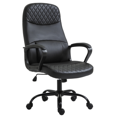 Vinsetto Bürostuhl massage, höhenverstellbarer Chefsessel, Gamingstuhl mit Massagefunktion, ergonomischer Drehstuhl, Massage Sessel, Kunstleder, Stahl, Schwarz, 60 x 70 x 109-119 cm;